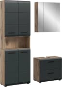 WELLTIME Badmöbel-Set FLORENZ 3-teilig MDF Schwarz Matt Bild 2
