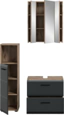 Badmöbel-Set INOSIGN Florenz 3-teilig MDF Front Schwarz Bild 4
