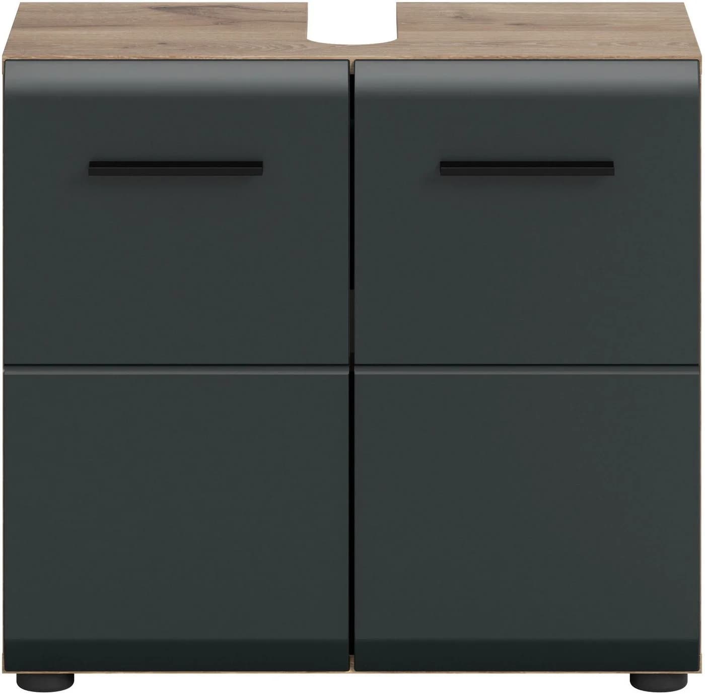 WELLTIME Waschbeckenunterschrank Florenz Schwarz Matt 60cm - Bild 3