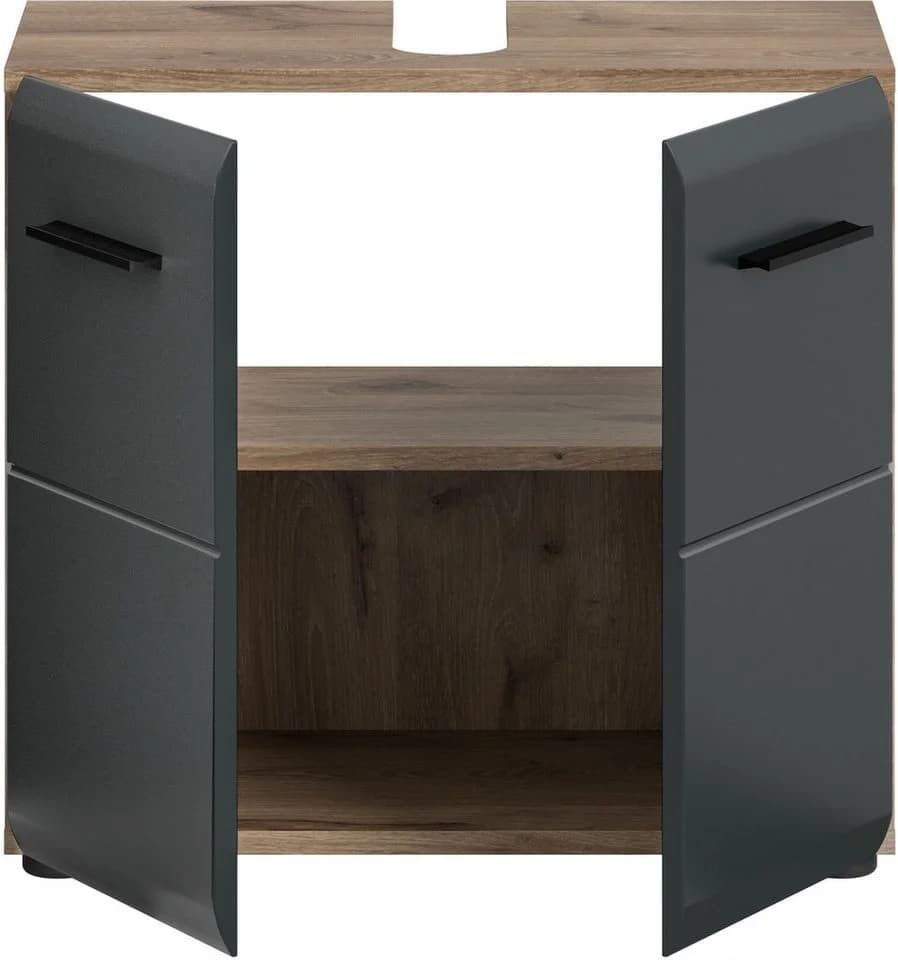 WELLTIME Waschbeckenunterschrank Florenz Schwarz Matt 60cm - Bild 4