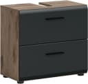 WELLTIME Waschbeckenunterschrank Florenz 60cm Schwarz Matt 2 Schubladen Bild 2