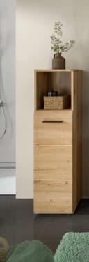 WELLTIME Stauraumschrank Florenz 110cm Braun MDF Badschrank Bild 1
