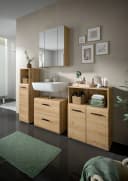WELLTIME Stauraumschrank Florenz 110cm Braun MDF Badschrank Bild 5