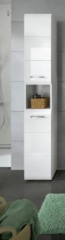 INOSIGN Stauraumschrank Florenz Weiß Hochglanz Tiefzieh 185 cm Hoch Bild 1