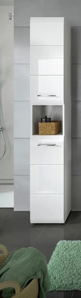 INOSIGN Stauraumschrank Florenz Weiß Hochglanz Tiefzieh 185 cm Hoch