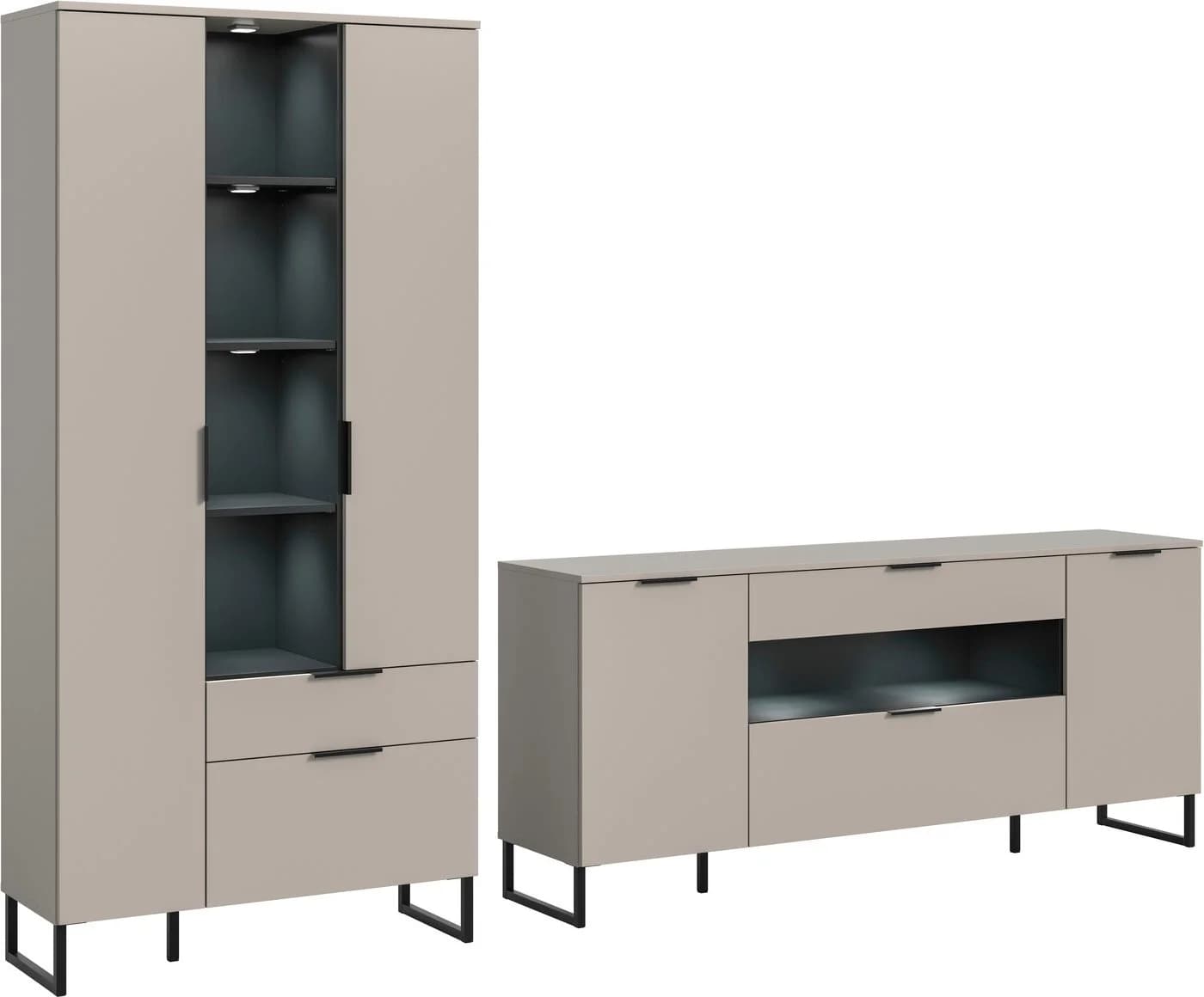 INOSIGN Wohnwand ADIO 290 cm 2-teiliges Set mit Metall-Kufenfüßen - Bild 2