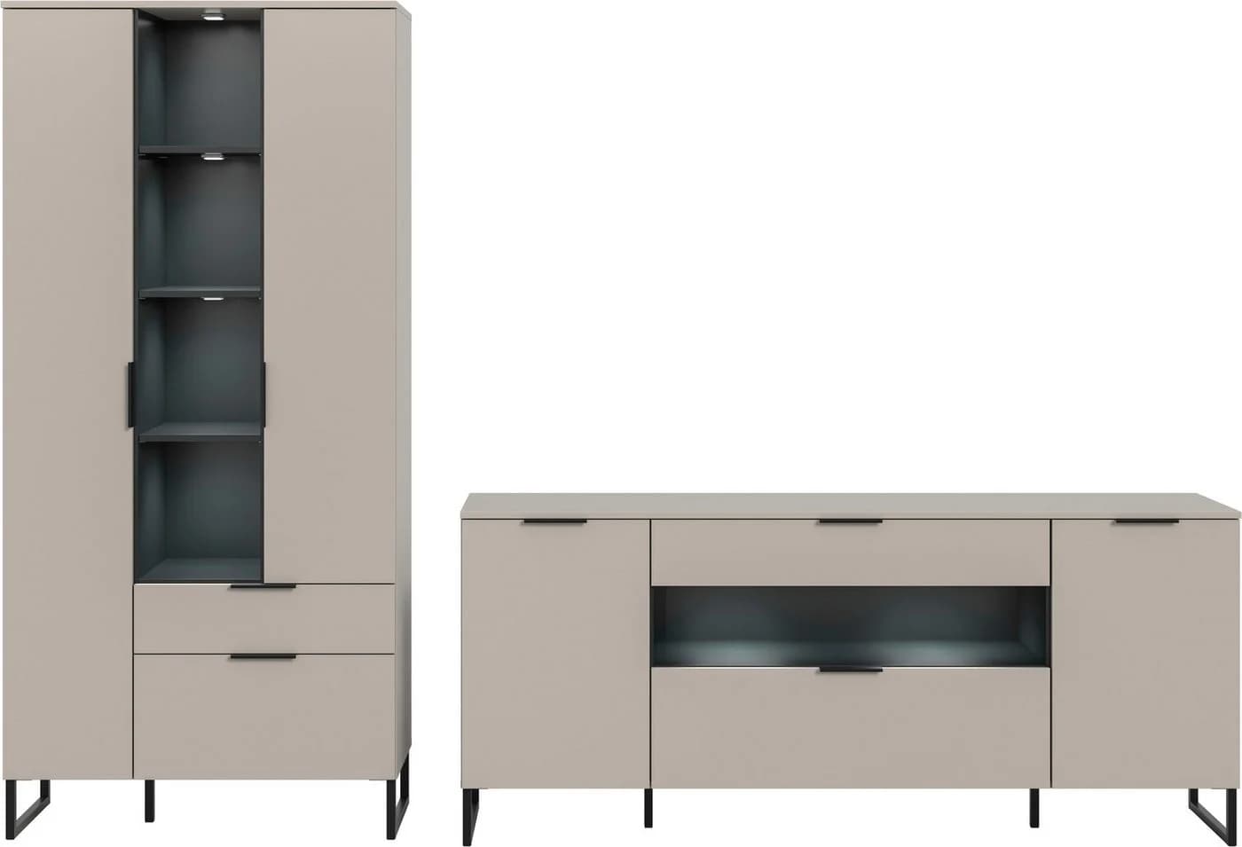 INOSIGN Wohnwand ADIO 290 cm 2-teiliges Set mit Metall-Kufenfüßen - Bild 3