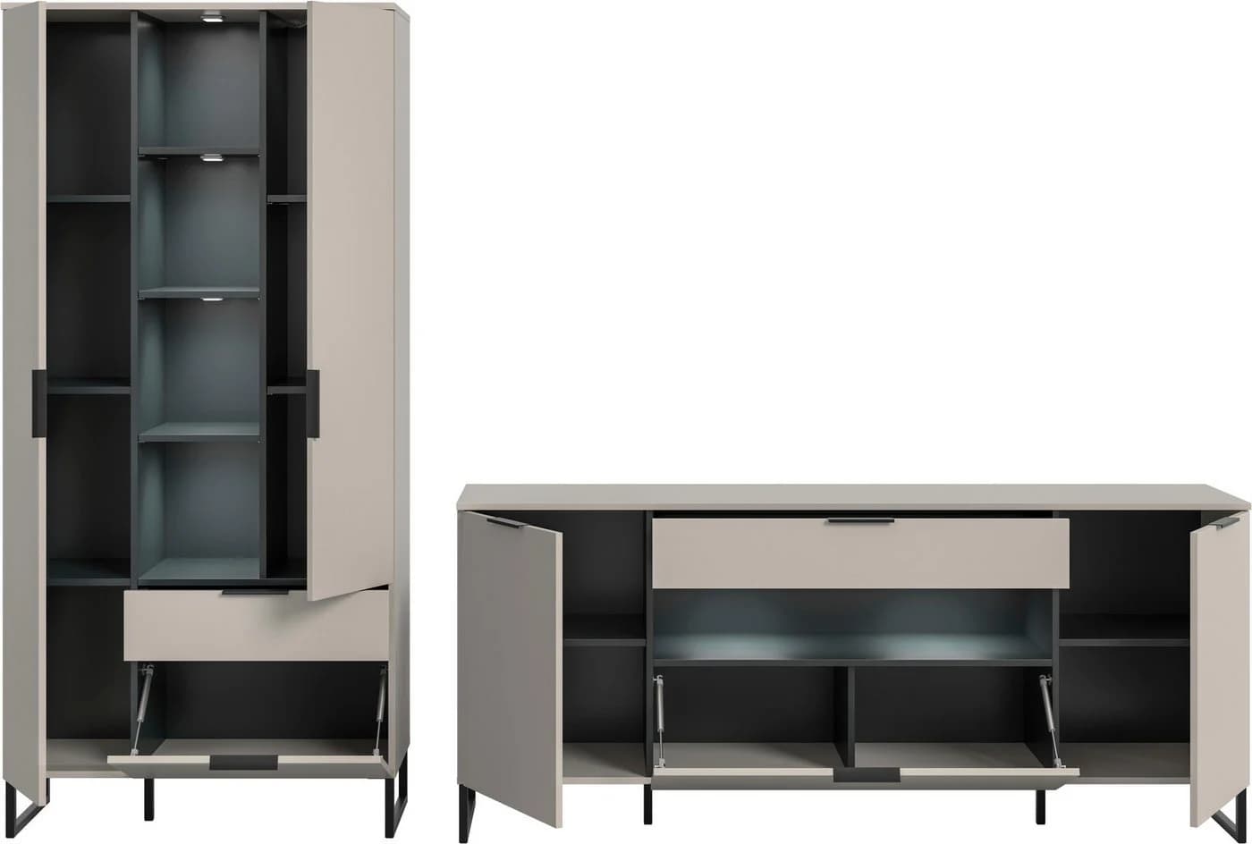INOSIGN Wohnwand ADIO 290 cm 2-teiliges Set mit Metall-Kufenfüßen - Bild 4