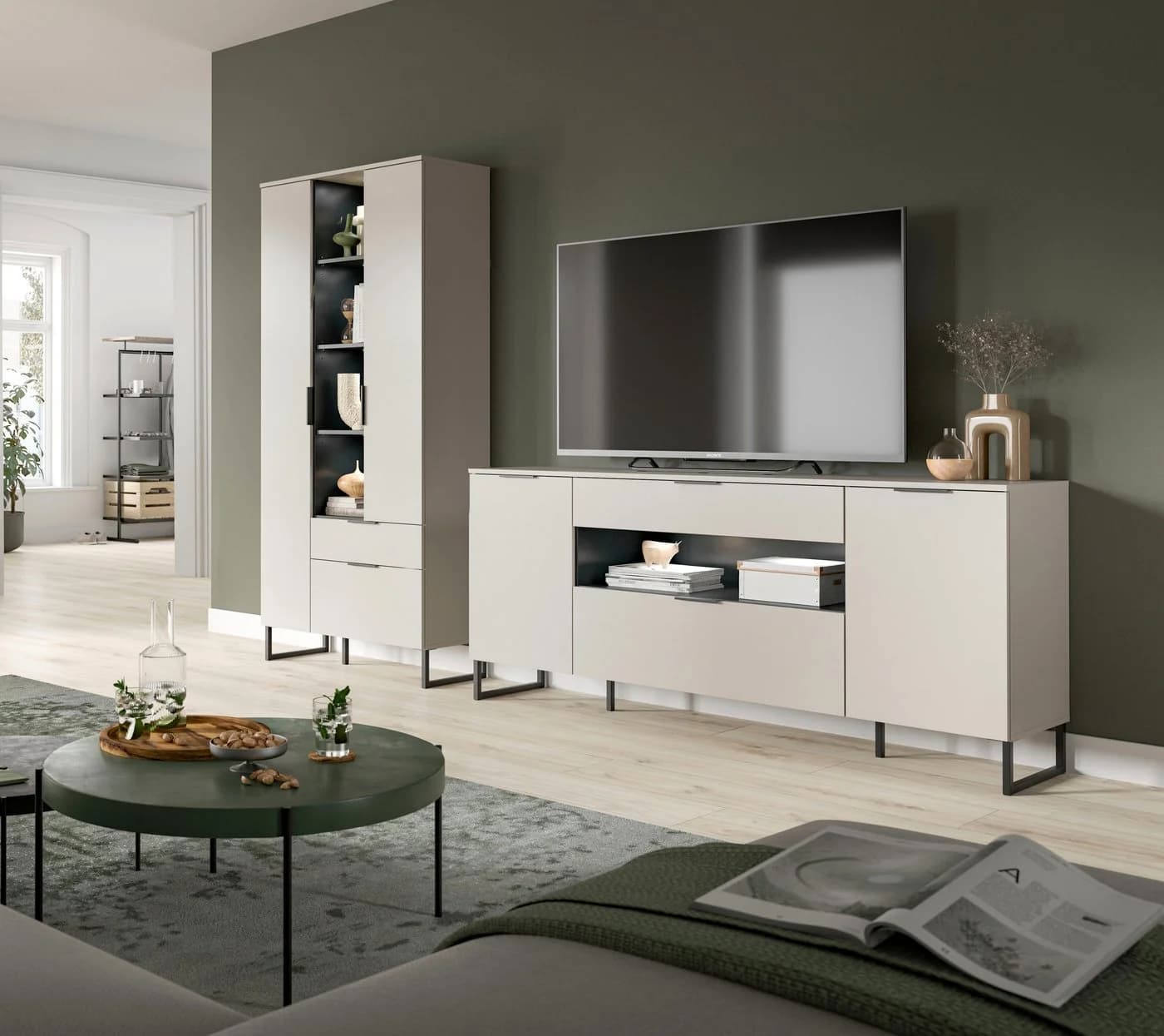 INOSIGN Wohnwand ADIO 290 cm 2-teiliges Set mit Metall-Kufenfüßen - Bild 5