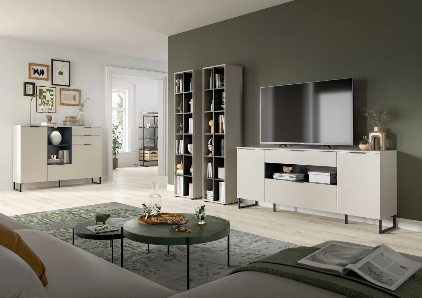 INOSIGN Sideboard ADIO 185 cm 2 Türen 1 Schubkasten 1 Klappe Metall-Kufen - Bild 5