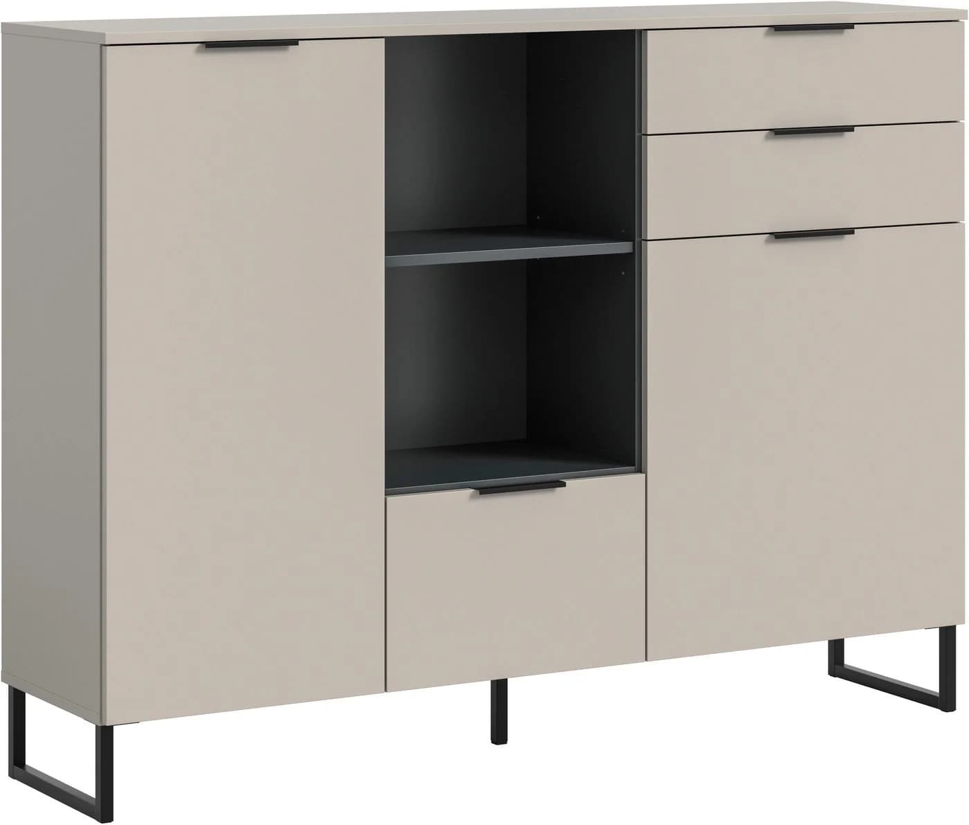 Highboard INOSIGN ADIO 150cm mit Metall-Kufen Kashmir NB Schwarz - Bild 2