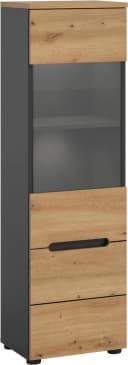 INOSIGN Vitrine REHAT 125 cm Höhe, 1 Glastür, 1 Boden, 3 Fächer, Basalt grau, Artisan NB Bild 3