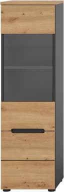 INOSIGN Vitrine REHAT 125 cm Höhe, 1 Glastür, 1 Boden, 3 Fächer, Basalt grau, Artisan NB Bild 4