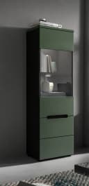 INOSIGN Vitrine REHAT 125 cm 1 Glastür 1 Boden 3 Fächer Basalt Grau Smoke Grün Bild 4