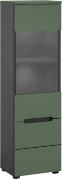 INOSIGN Vitrine REHAT 125 cm 1 Glastür 1 Boden 3 Fächer Basalt Grau Smoke Grün Bild 5