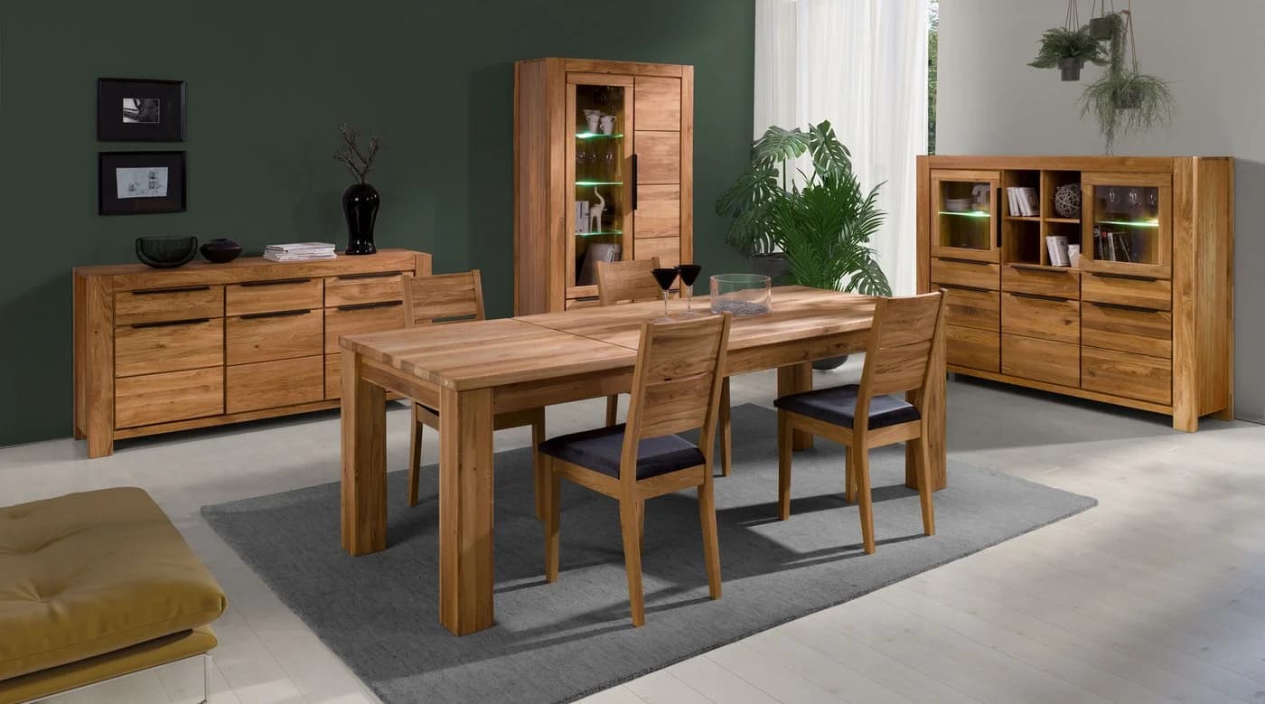 Kommode HOME AFFAIRE Braun Eiche Massivholz 6 Fächer 3 Schubladen
