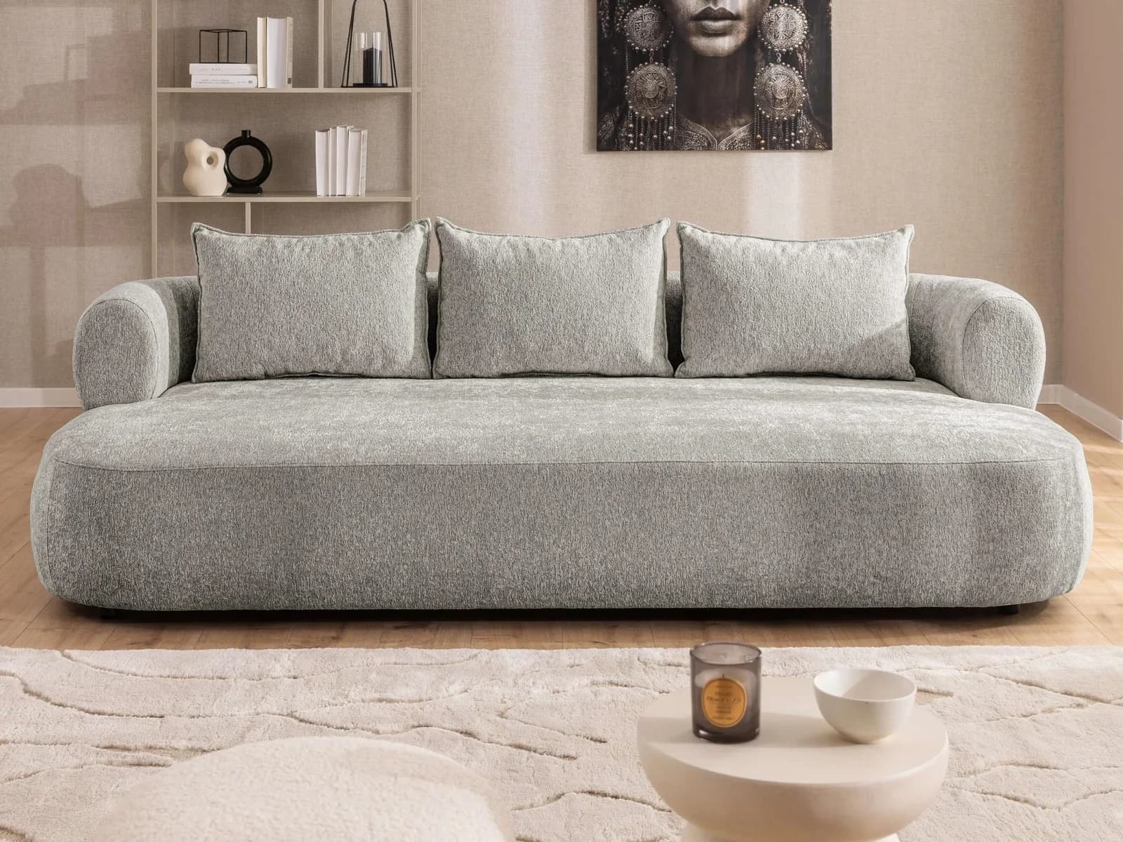 HOME AFFAIRE LUSSAC 4-Sitzer Design-Sofa mit Zierkissen