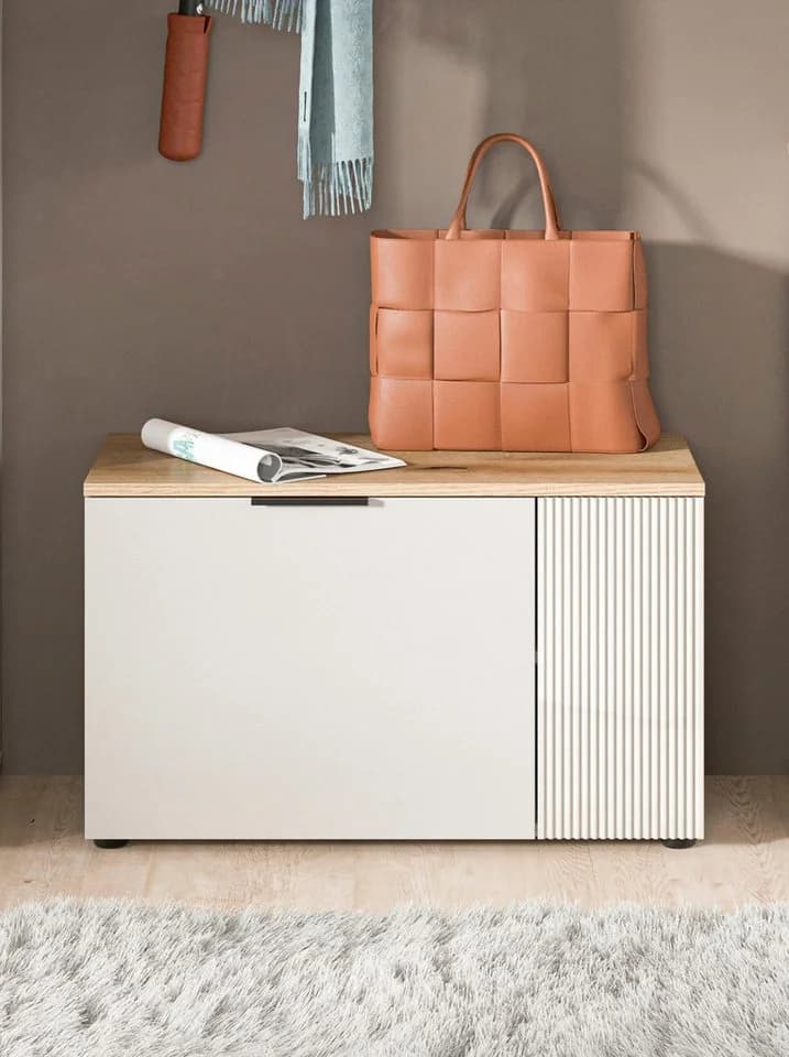 Sitzbank INOSIGN EDIL 80cm Breite 2 Türen 4 Fächer Kaschmir