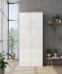 Aktenschrank INOSIGN Easy B/H 81/193 cm Büroschrank Mehrzweckschrank Weiß Hochglanz Lack Eiche Cadiz Dekor Bild 1