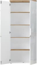 Aktenschrank INOSIGN Easy B/H 81/193 cm Büroschrank Mehrzweckschrank Weiß Hochglanz Lack Eiche Cadiz Dekor Bild 4