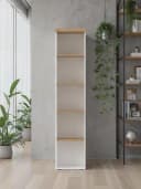 Aktenregal INOSIGN Easy Bücherregal Standregal Büro Zuhause Weiß Hochglanz Lack Eiche Cadiz Dekor Bild 1
