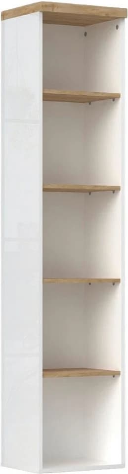 Aktenregal INOSIGN Easy Bücherregal Standregal Büro Zuhause Weiß Hochglanz Lack Eiche Cadiz Dekor - Bild 2