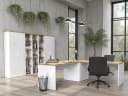 Aktenregal INOSIGN Easy Bücherregal Standregal Büro Zuhause Weiß Hochglanz Lack Eiche Cadiz Dekor Bild 5
