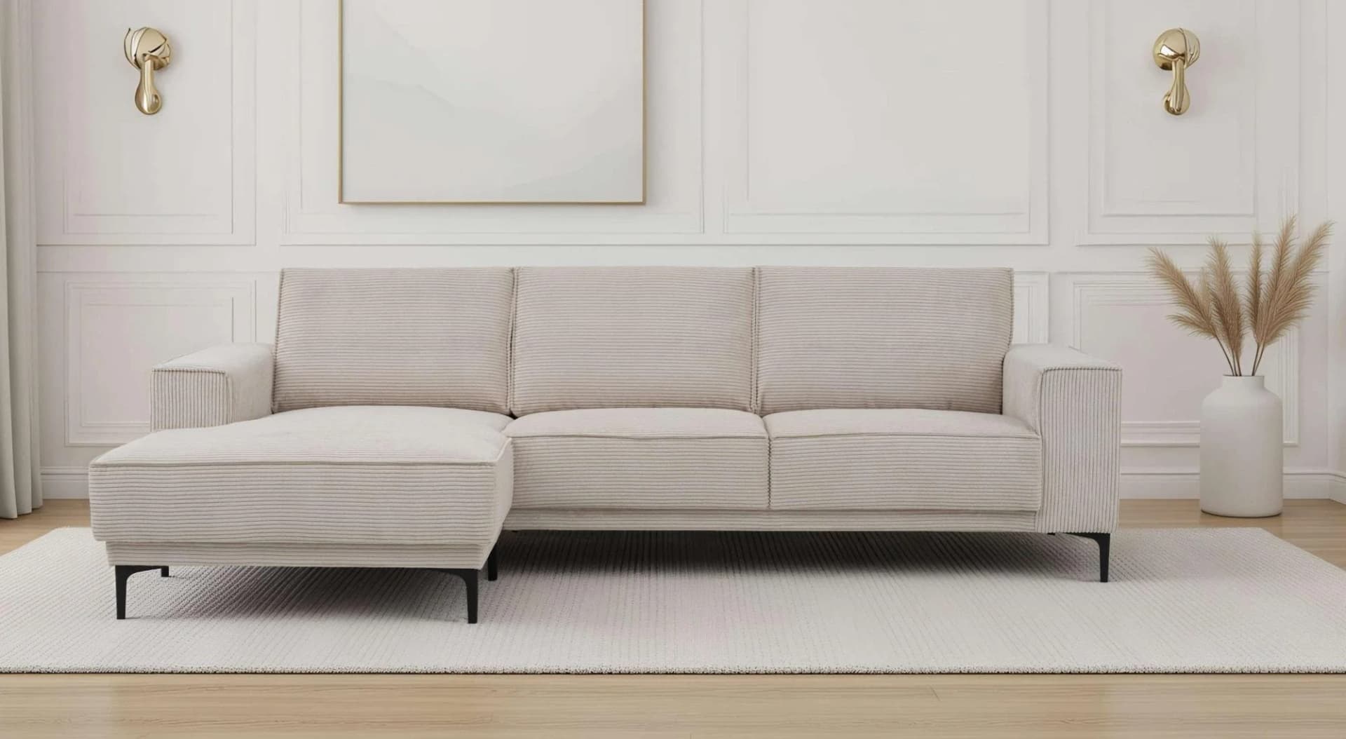 OTTO HOME Ecksofa Polsterecke Oland Luxus-Microfaser Sand