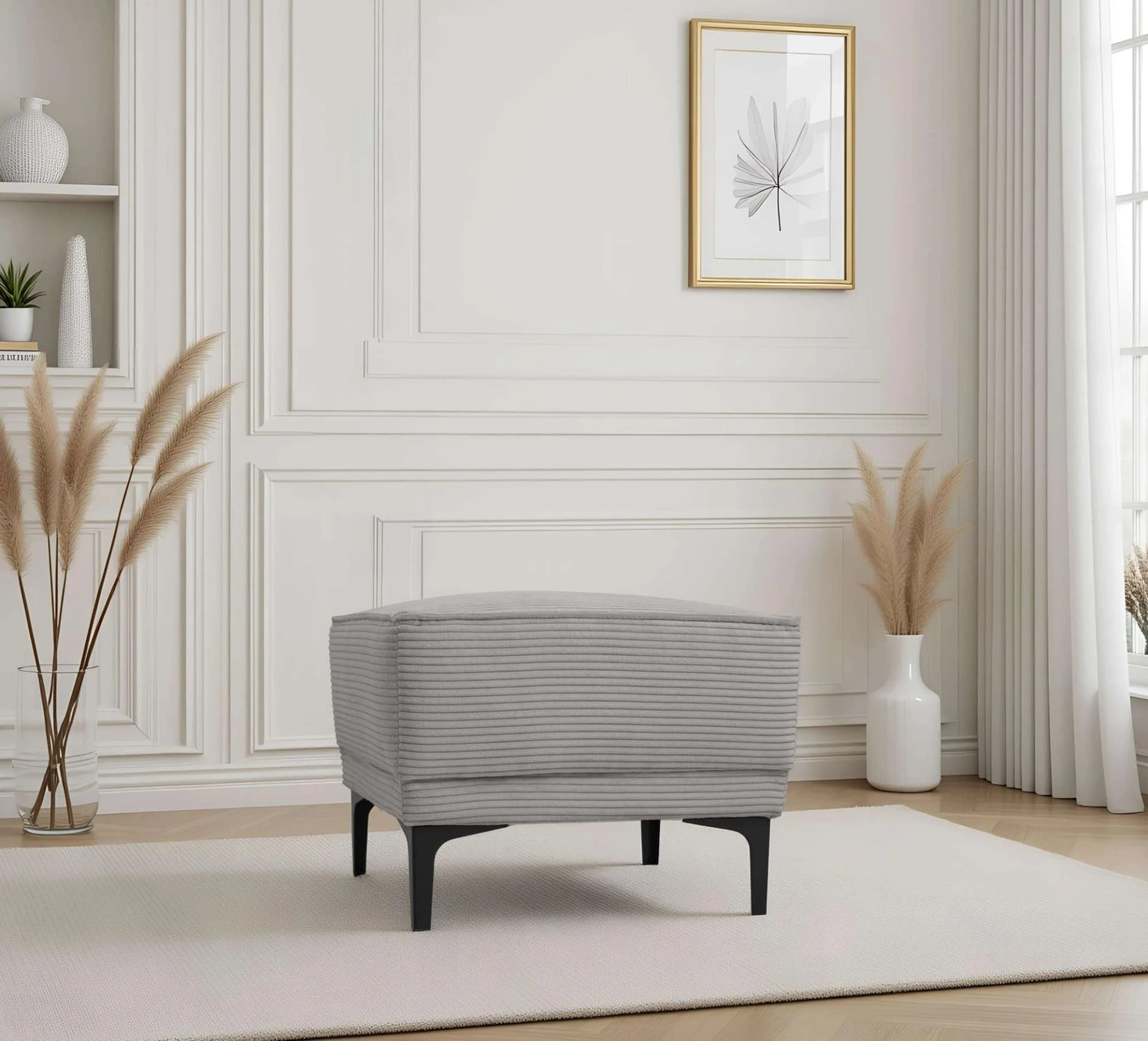 OTTO HOME Polsterhocker Oland light grau Cord