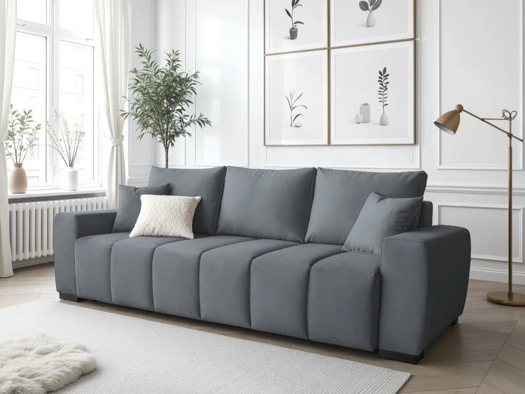 Schlafsofa HOME AFFAIRE "Bello" Anthrazit Federkern - Bild 2