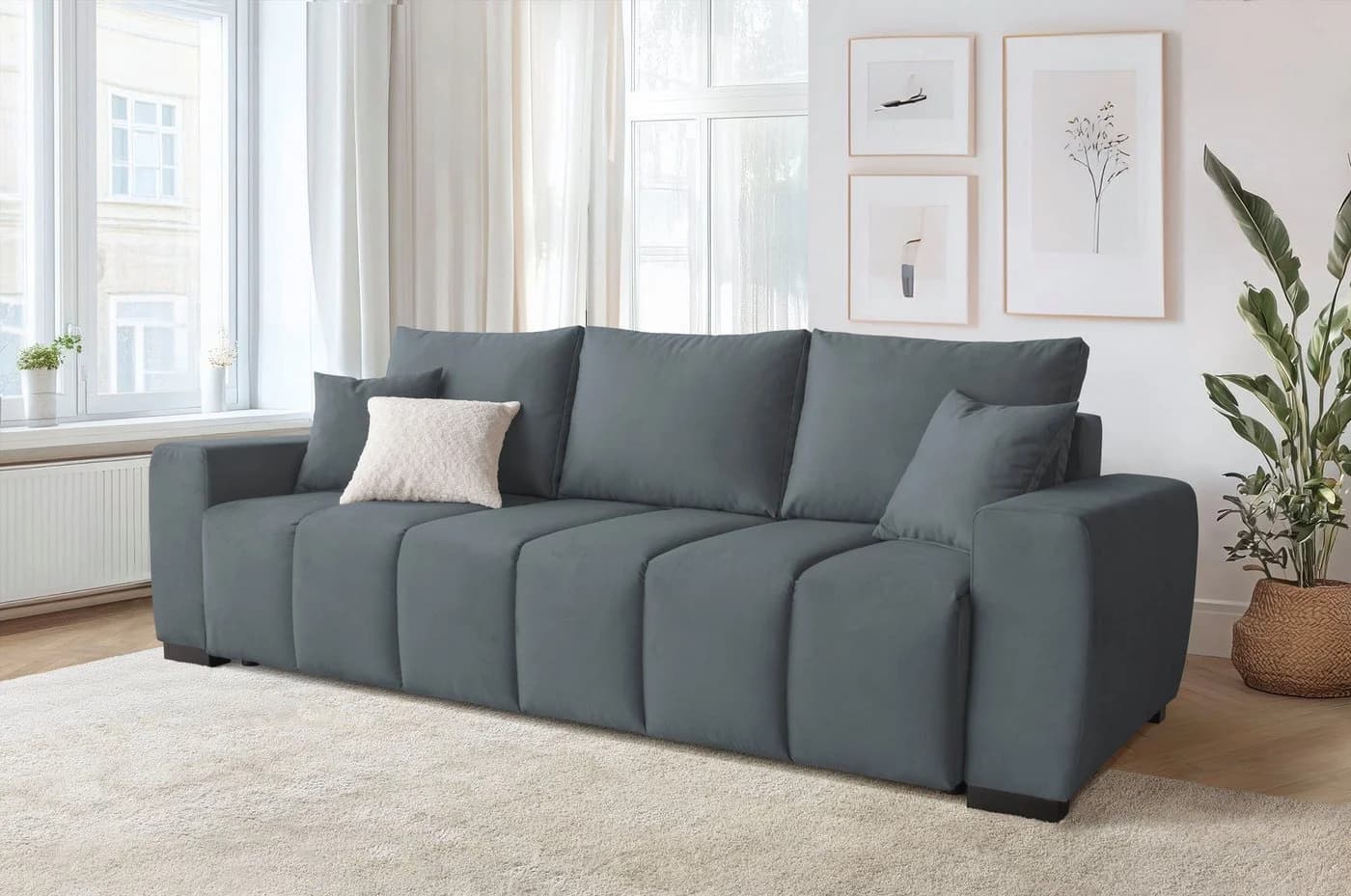Schlafsofa HOME AFFAIRE "Bello" Anthrazit Federkern - Bild 4