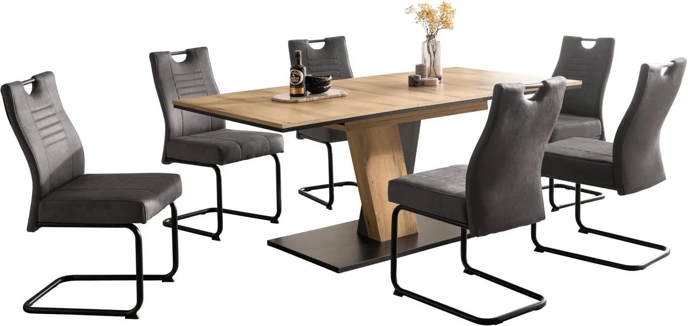 OTTO Home Essgruppe Altona Esstisch Ausziehbar 6 Stühle Federkorb