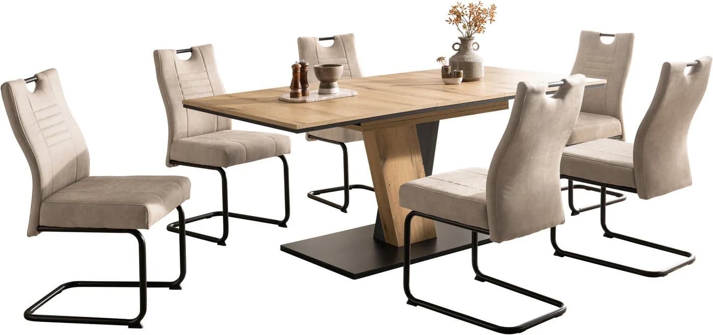 OTTO Home Essgruppe Altona Esstisch Ausziehbar 6 Stühle Beige