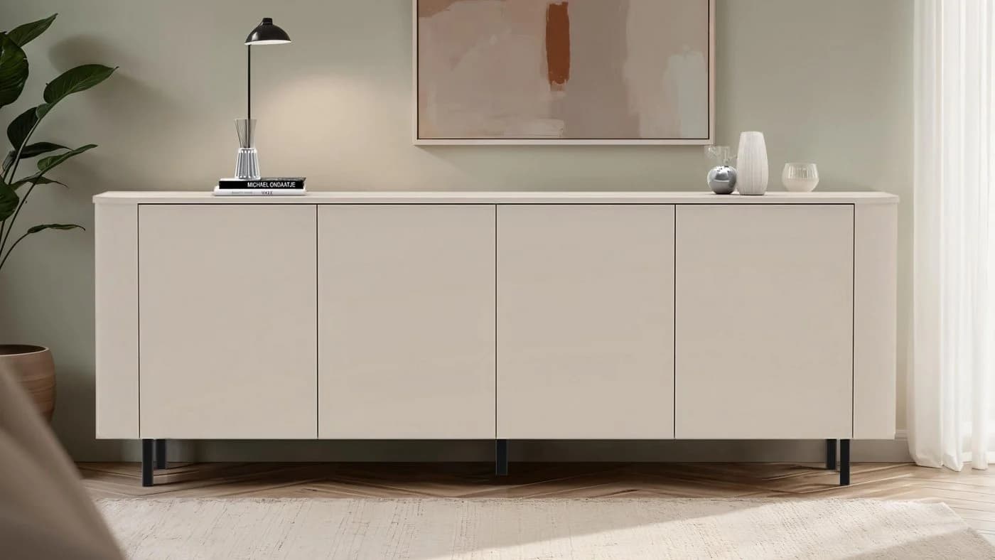 INOSIGN Sideboard Lido 231 cm Breite Cashmere Push-to-open