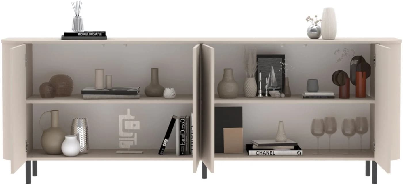 INOSIGN Sideboard Lido 231 cm Breite Cashmere Push-to-open - Bild 4