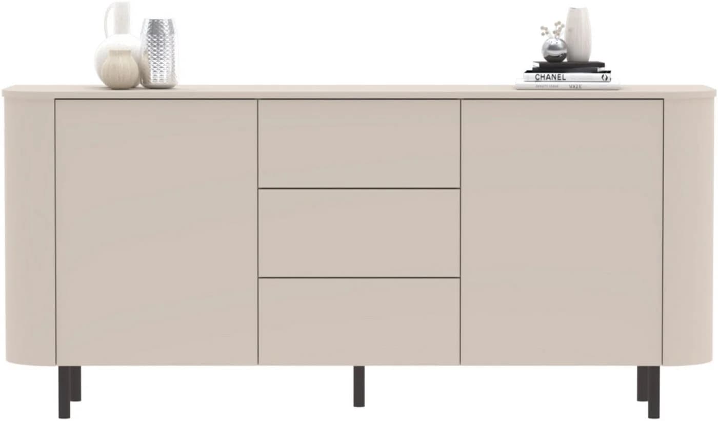 INOSIGN Sideboard Lido 181 cm breit, 2 Türen, 3 Schubkästen, Kommode, Stauraumschrank, Cashmere - Bild 2
