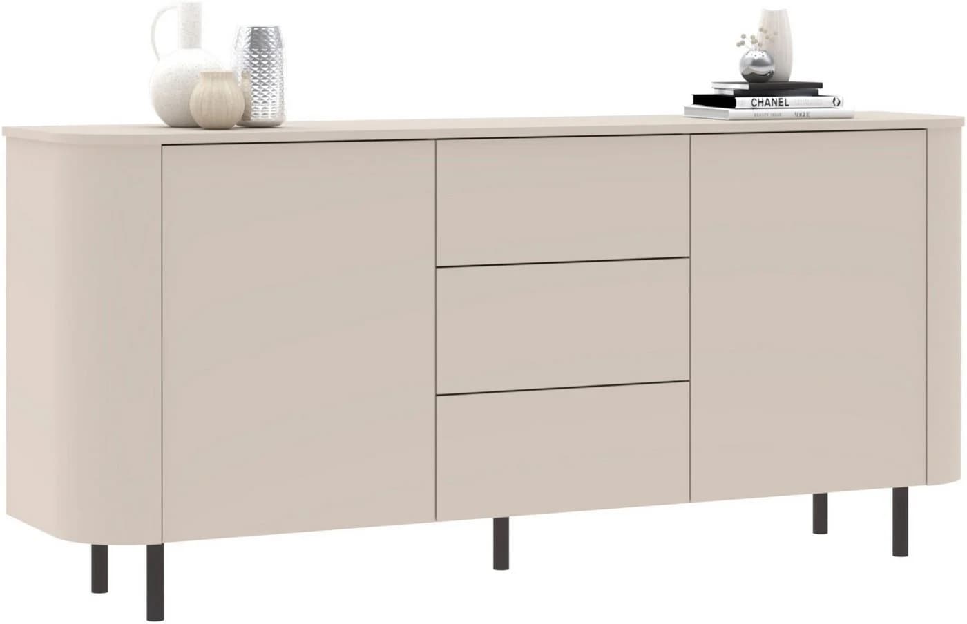 INOSIGN Sideboard Lido 181 cm breit, 2 Türen, 3 Schubkästen, Kommode, Stauraumschrank, Cashmere - Bild 4