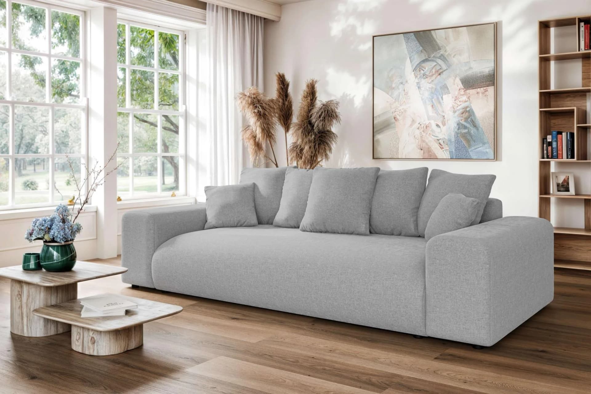 Home Affaire LAKESIDE 3-Sitzer Schlafsofa mit Bettkasten, Hellgrau