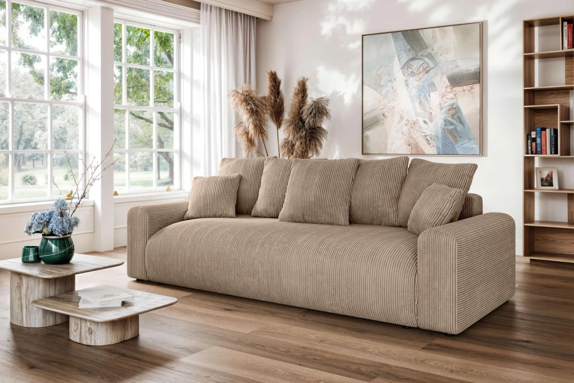 HOME AFFAIRE Lakeside 3-Sitzer Schlafsofa Braun
