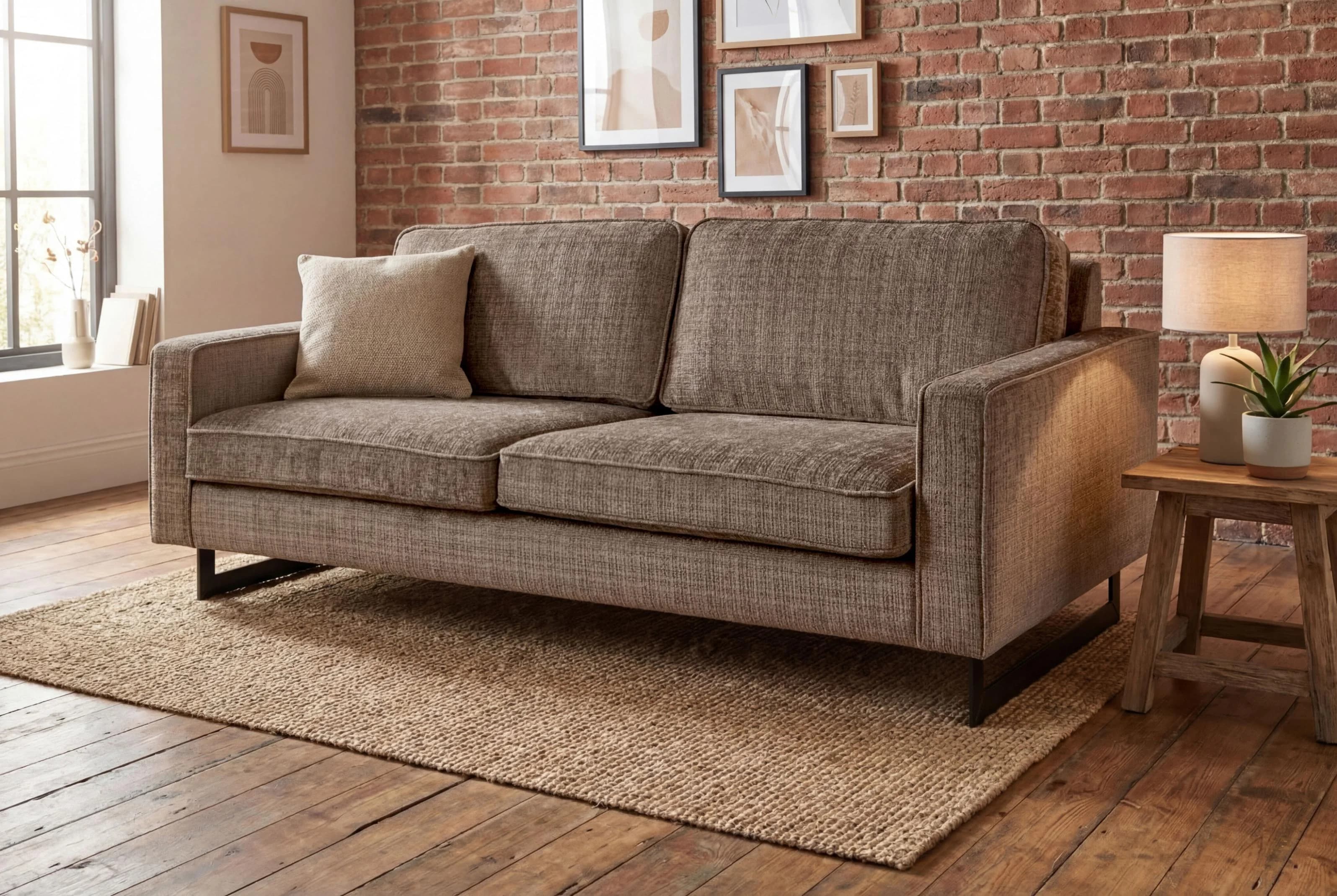 Home Affaire 3-Sitzer Maxi-Ausführung Pinto, 236 cm, Chenille, Lederoptik, Braun
