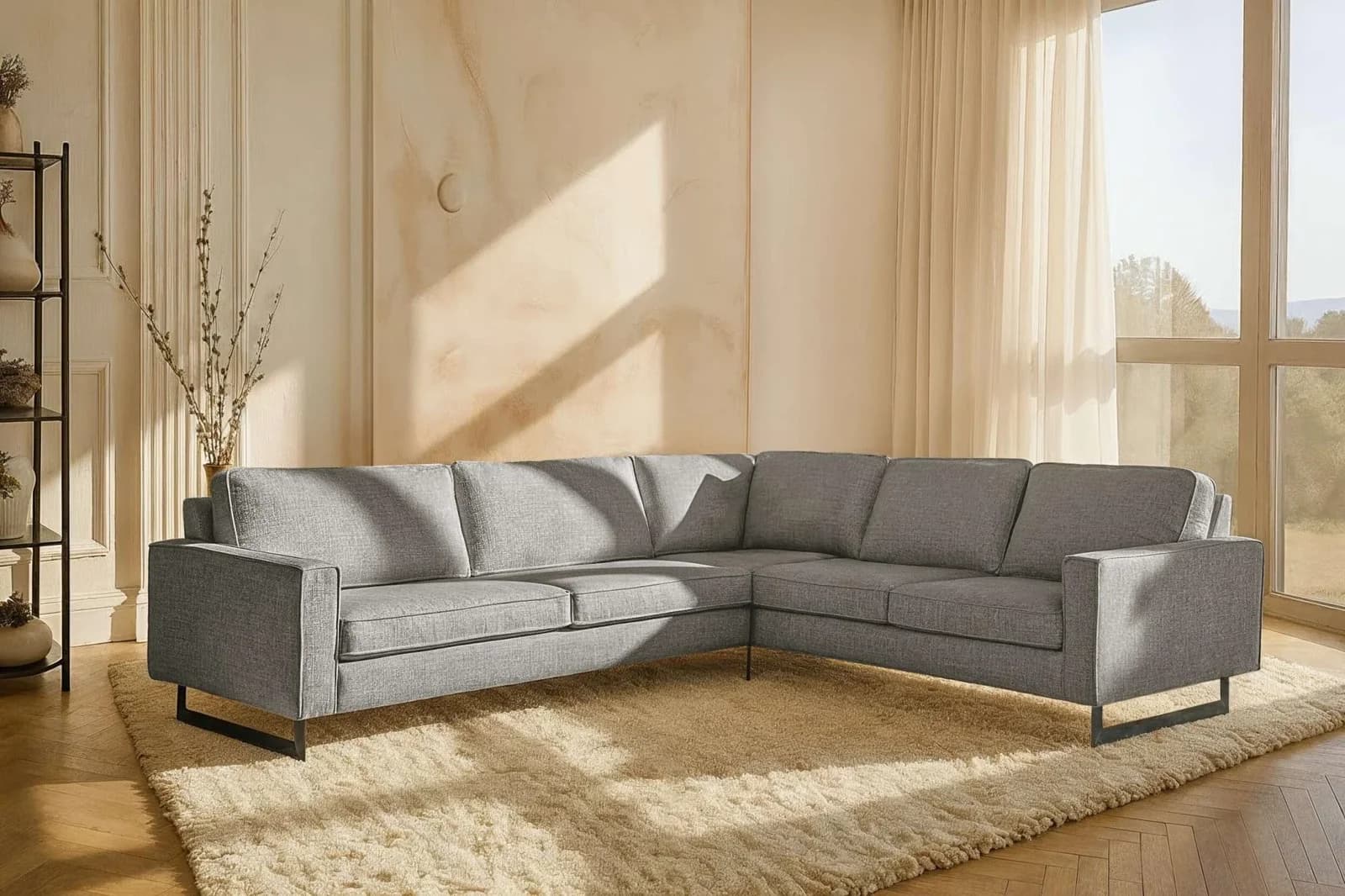 HOME AFFAIRE Ecksofa Pinto XXL Silbergrau