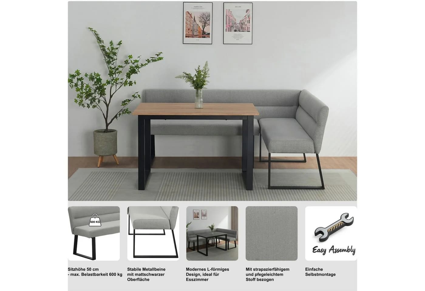 Essbank OTTO HOME Ivanna Anthrazit Schwarz - Bild 3