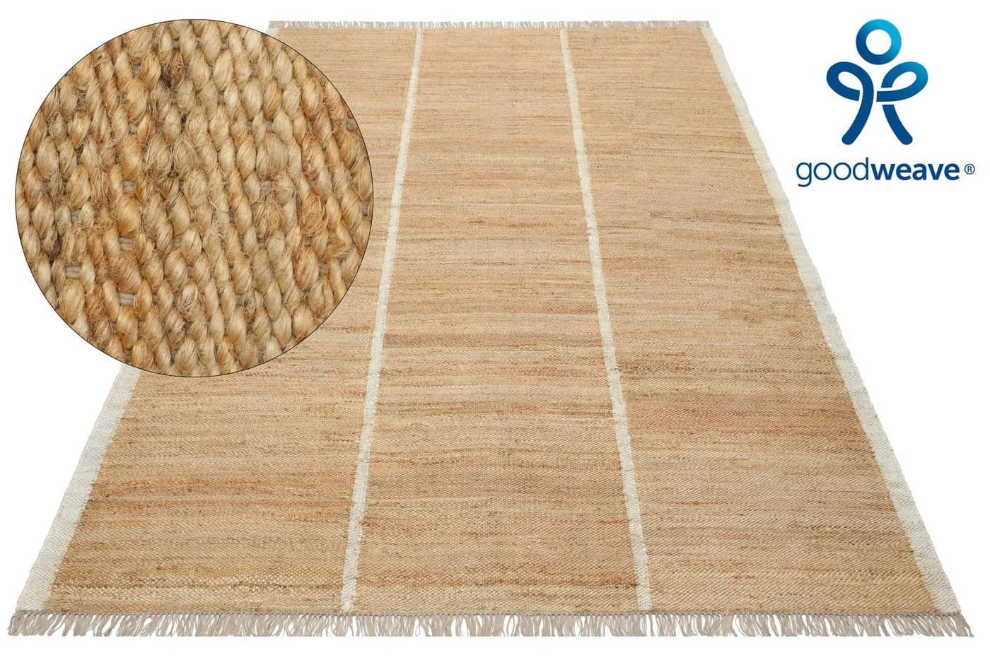 Teppich Lenia handgewebt Jute natur 120x180cm