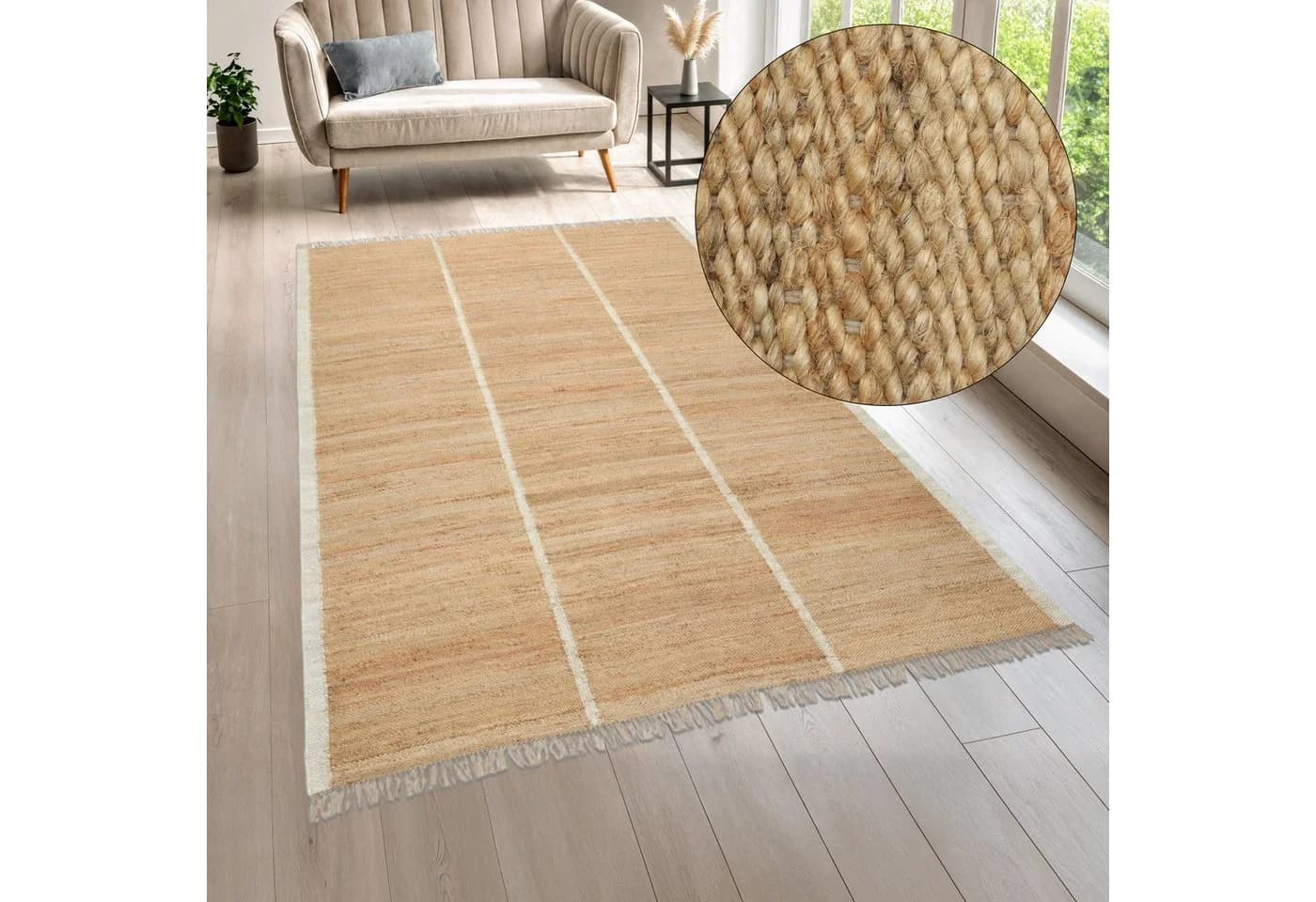 Teppich Lenia handgewebt Jute natur 120x180cm - Bild 2
