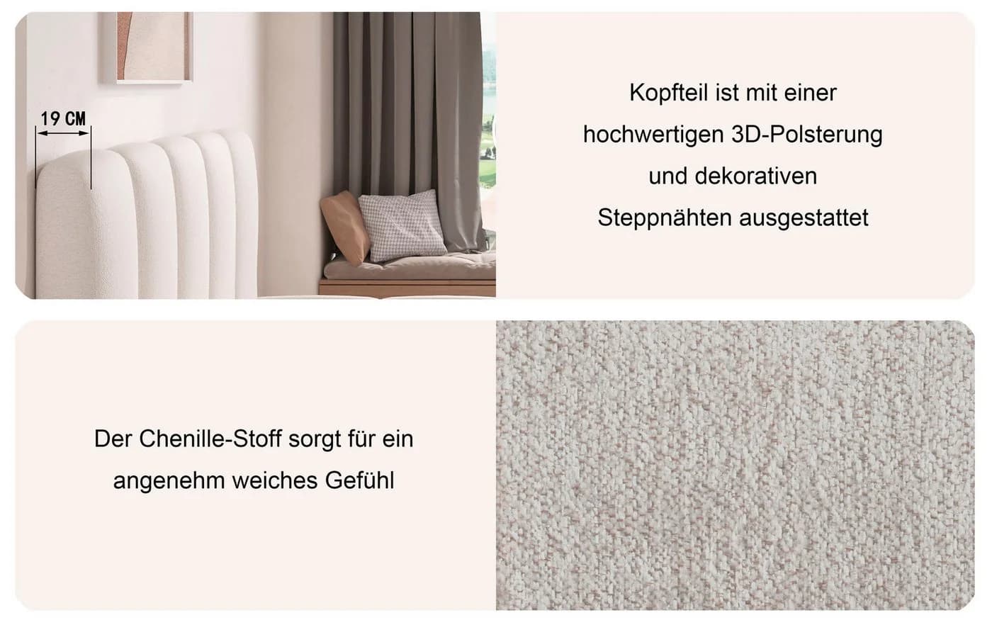 Home affaire Polsterbett MERLINDA 180cm mit Bettkasten - Bild 5