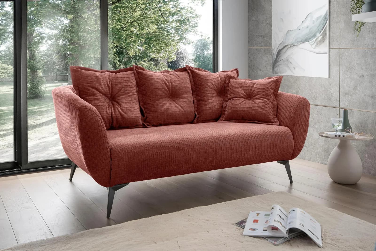 HOME AFFAIRE 2,5-Sitzer Baggio Koralle