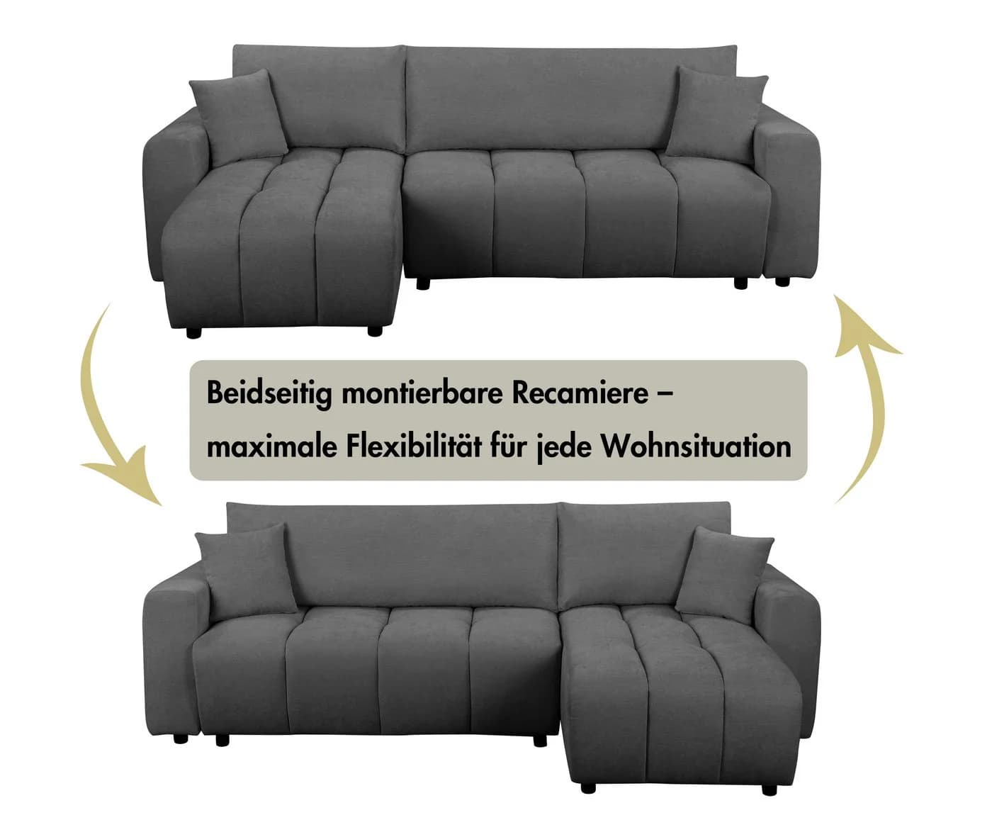 Ecksofa OTTO HOME "YLVAA L-Form, 241 cm - Schlafsofa" Anthrazit Boxspring - Bild 4