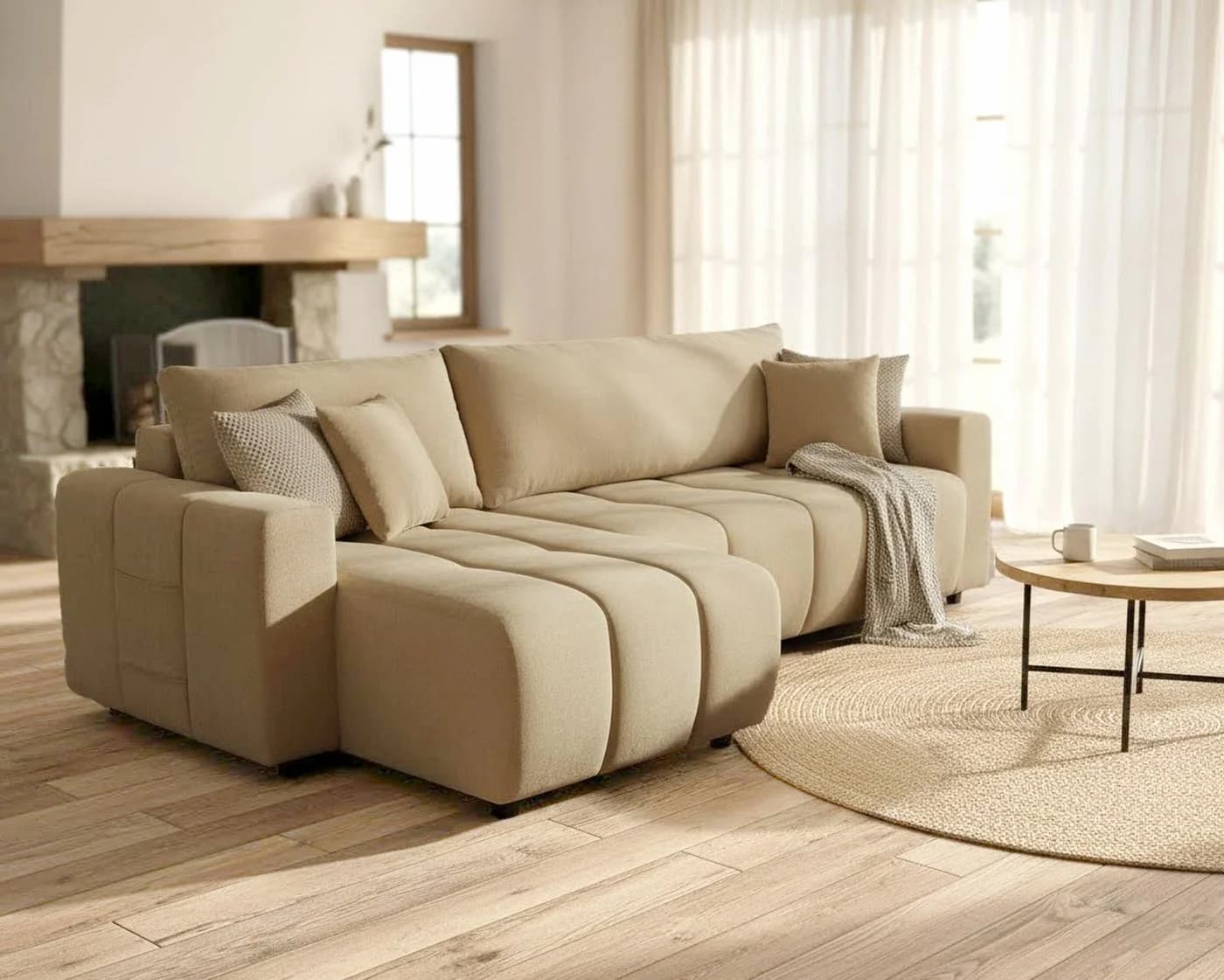 Ecksofa OTTO HOME YLVAA L-Form 241 cm Schlafsofa Beige Boxspring - Bild 2
