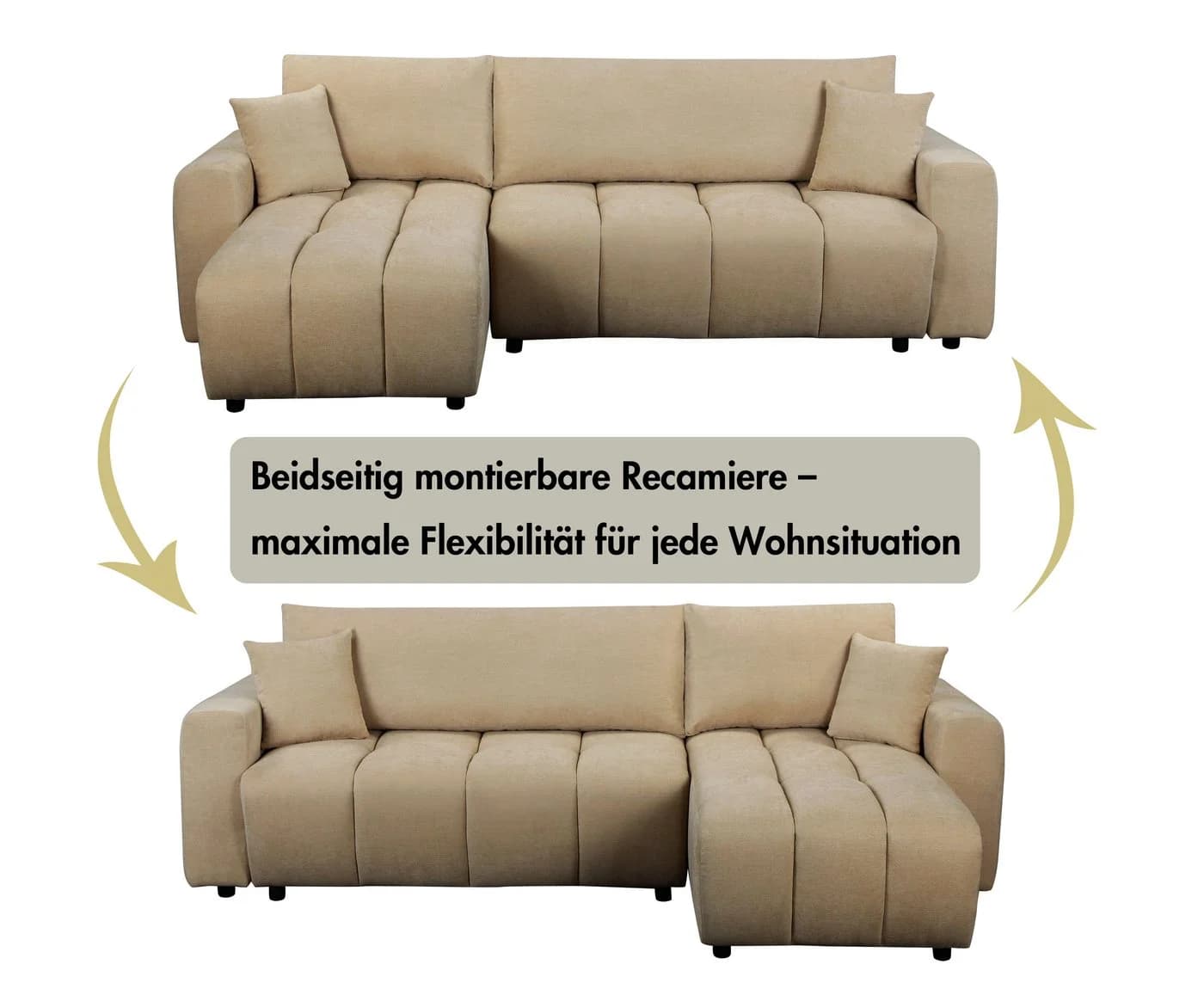 Ecksofa OTTO HOME YLVAA L-Form 241 cm Schlafsofa Beige Boxspring - Bild 4