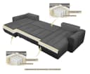 OTTO HOME Wohnlandschaft YLVAA U-Form Schlafsofa Anthrazit Boxspring Bild 4